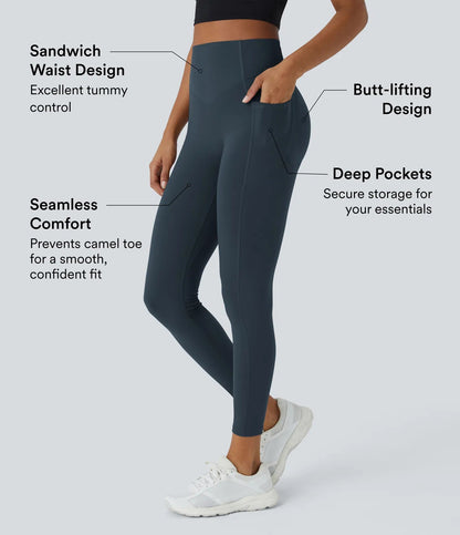 UltraSculpt™️ SoCinched High Waisted Scrunch Butt Lifting Tummy Control Pocket Shaping Training Leggings